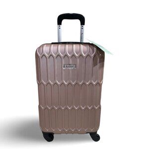AMKA Honeycomb 22" Carry-On Expandable Spinner Suitcase- Rose Gold